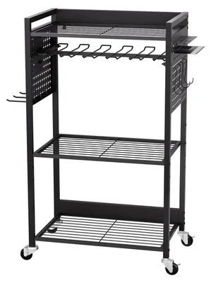 Zdjęcie produktu dla Wózek narzędziowy 4-poziomowy 150kg mobilny stojak na wiertarki garaż
