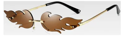 Produktbild von Sonnenbrille, Flammen-Sonnenbrille, modische Brille, polarisierte Metallbrille, rahmenlose Shades für Frauen und Männer
