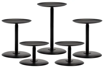 Produktbild von Homemory Schwarze Kerzenhalter für Stumpenkerzen, 5er-Set, Metall-Kerzenhalter f