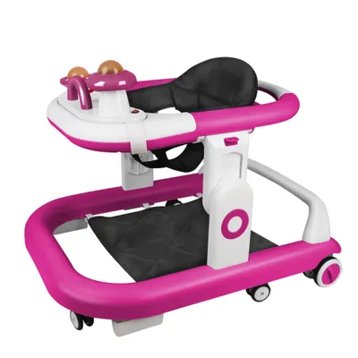 Produktbild von Lauflernhilfe Höhenverstellbare & Faltbare Lauflernwagen Gehfrei mit Musik für Kinder Rot