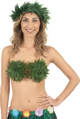 Imagen del producto de Diadema con hojas de cannabis, color verde, de talla única