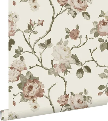 Zdjęcie produktu dla ESTAhome Tapeta zabytkowe kwiaty złamanej bieliIstarego różu 53 cm x 10.05 m