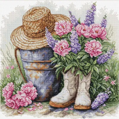 Produktbild von Luca-S Kreuzstich Stickpackung "Gartendekoration", Zählmuster, 29x29cm
