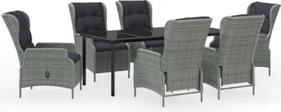 Obrázek produktu pro vidaXL 7dílný zahradní jídelní set Light Grey
