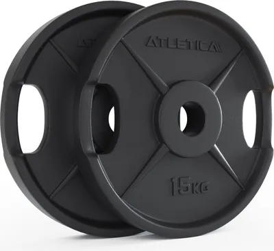 Produktbild von ATLETICA 2H Iron Plates | ⌀50mm | 2 x 15kg | Paarweise | Hantelscheiben aus Gusseisen | Ø 50mm | Rostresistente Lackierung