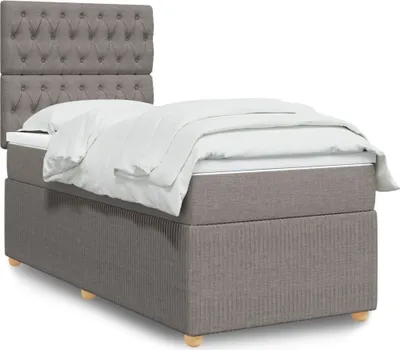 Produktbild von Möbel2024 Boxspringbett mit Matratze Taupe 100x200 cm Stoff Klassische Betten 313232