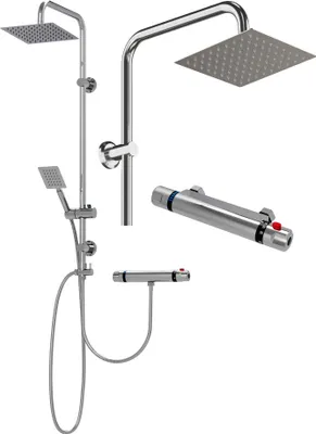 Obrázek produktu pro Granitan | Detti sprchový set - 95 cm - Chrom - Termostatická baterie - Elegantní design - Vysoká kvalita