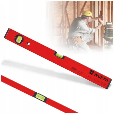Produktbild von Würth 40cm Profi Wasserwaage Aluminium, verwindungsarmes Rechteckprofil mit glatten Seitenflächen, Meßgenauigkeit 0,5mm /m 0714644204