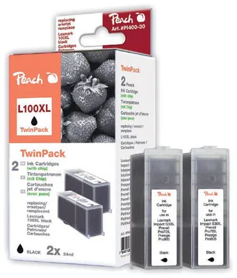 Obrázek produktu pro Peach 313862, Černá, Inkoust na pigmentové bázi, 2 kusů, Balení více kusů
