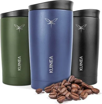 Produktbild von Famanu Kaffeebecher To Go 350 ml - Edelstahl, hygienische Verschluss, BPA-frei