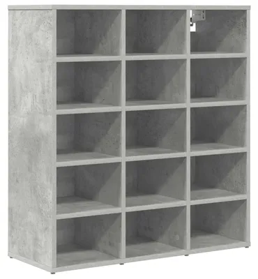 Image de vidaXL Armoire à chaussures gris béton 77,5 x 30 x 83,5 cm Bois composite