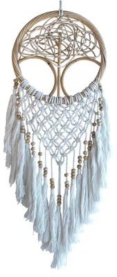 Produktbild von Traumfänger "Rattan Lebensbaum" mit Makramee und Tasseln, Rattan, 22x72cm