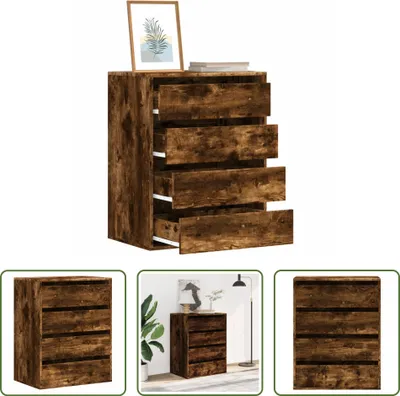 Produktbild von The Living Store Kommode Räuchereiche 60x41x76 cm Holzwerkstoff