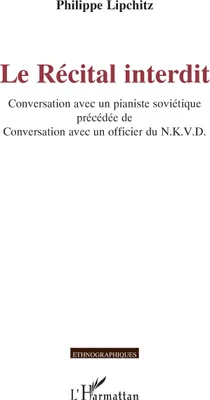 Produktbild von Le Récital interdit