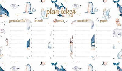 Obrázek produktu pro Magnetický plán lekcí polární zvířata 45x26CM