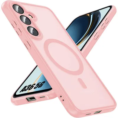 Image de Coque pour Samsung Galaxy A36 5G, avec Anneau Magnétique et Protection Caméra Antichoc Rose