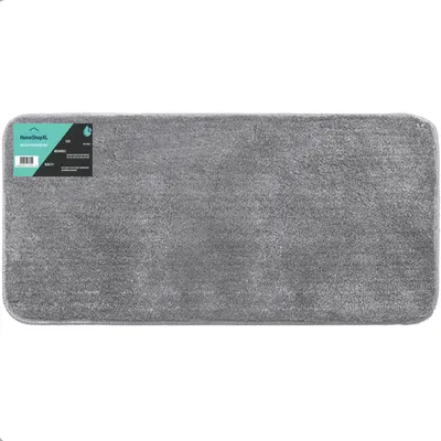 Produktbild von Badematte - 60 x 120 cm - Grau - Große rutschfeste Duschmatte Badezimmermatte oder Toilettenmatte