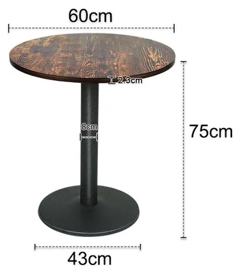 Produktbild von Runder Bistrotisch - Bartisch 72 cm - Durchmesser 60 cm - Tischplatte aus Holz - Modernes Retro Design für Zuhause und Bar - Für 4 Personen - Retro 60 cm