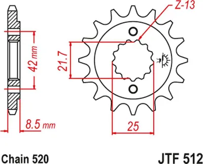 Obrázek produktu pro Řetězové kolo JT JTF512,13