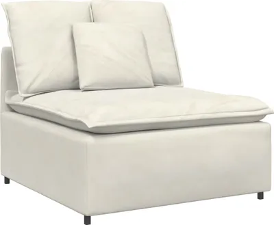 Zdjęcie produktu dla Moduł środkowy sofy modułowej z poduszkami kremowy 100 cm