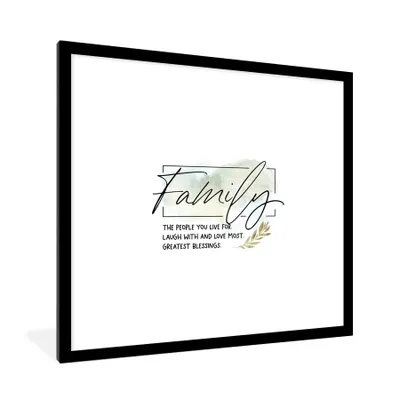 Produktbild von MuchoWow® Gerahmtes Poster Sprichwörter - Familie - Zitate 40x40 cm - Poster mit Schwarzem Bilderrahmen Wandposter Rahmen Foto Bilder - Poster - Plakat im Rahmen