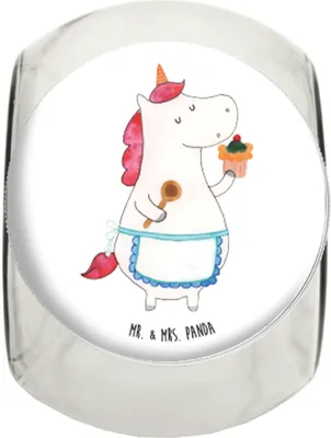 Produktbild von Mr. & Mrs. Panda Kaffeedose Einhorn Küche XL 2000ml - Weiß - Geschenk, Kuchen, gewürzglas, Einhörner, Muffin, Unicorn, Bonboniere, schraubglas, Aufbewahrungsdose, Backen