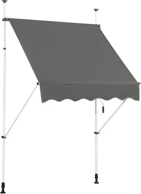 Produktbild von Klemmmarkisemit Handkurbel, Balkonmarkise, Sonnenschutz Markise, Gelenkarmmarkise, höhenverstellbar, für Terrasse Balkon Garten (Beige, 1.5 x 1.2m)