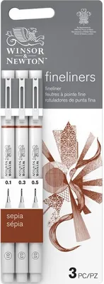 Obrázek produktu pro Technické linery WINSOR & NEWTON, 3ks hnědé