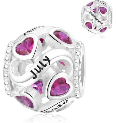 Produktbild von Charm Anhänger 925 Sterling Silber Geburtsstein Herz Monatsstein Juli für Damen