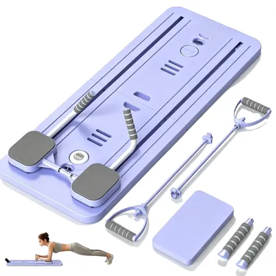 Imagen del producto de Plata de Pilates multifuncional, entrenador de fitness 8 en 1, diseño ajustable, color morado