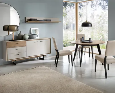 Produktbild von Esszimmer Set, Eiche mit grau, RAMVIK-129
