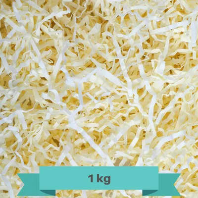 Obrázok produktu pre Creative Deco 1000g Krémový Výplňový Darčekový Papier | Slama pre Balíčky | Papierové Odrezky | Dekoratívny Baliaci Materiál pre Vianočné Darčeky | Prichádza v Modrej Taške