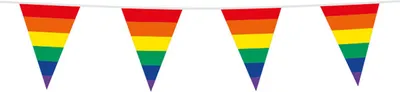 Produktbild von Regenbogen Wimpelkette 10m Pride LGBTQ bunt