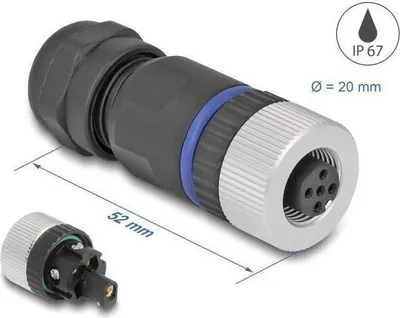 Image de DELOCK M12 Steckverbinder A-kodiert 5 Pin Buchse