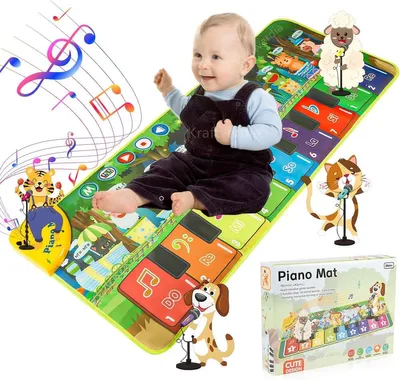 Produktbild von Minicee Musikmatte mit Tiergeräuschen, Tanzmatte & Pianomatte, 110 x 43 cm