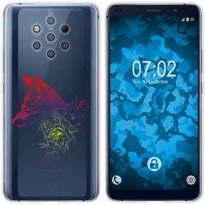 Produktbild von PhoneNatic Case kompatibel mit  Nokia 9 PureView Silikon-Hülle Floral Fuchs M1-5