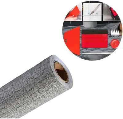 Obrázek produktu pro Samolepicí voděodolná vinylová tapeta, 2 mm tapeta, tetování na zeď (35 x 500 cm) + sada nářadí 5 v 1 - WALLPOSHKITGRAY