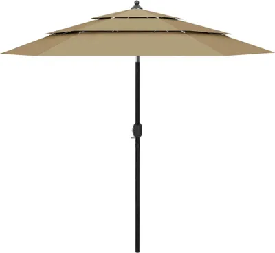 Produktbild von Sonnenschirm mit Aluminium-Mast 3-lagig Taupe 2,5 m
