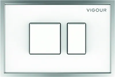 Produktbild von VIGOUR Betätigungsplatte AI Glas weiß Kunststoff weiß für 2-Mengen-Spülung V5AIGK