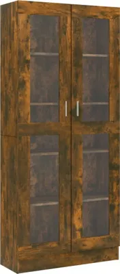 Produktbild von vidaXL Vitrinenschrank Räuchereiche 82,5x30,5x185 cm Holzwerkstoff