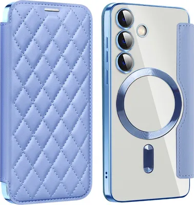A phone case and phone are shown side-by-side against a white background.