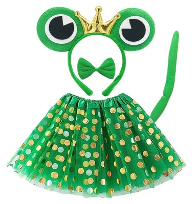 Froschkostüm-Set, 4-teilig, grün, für Mädchen, Halloween