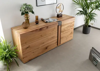 Produktbild von MASSIVMOEBEL24 Sideboard Wildeiche / Zerreiche 180x45x75 natur geölt NEW AMSTERDAM #11