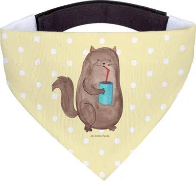 Produktbild von Mr. & Mrs. Panda Hunde Halstuch Katze Dose - Gelb Pastell - Geschenk, Bandana, für Hund, trinken, Katzen, Dreieckstuch, Kater, Hals Tuch, Cats, Cat, Durstig