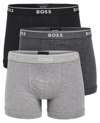 Zdjęcie produktu dla BOSS, zestaw 3 par męskich bokserów z bawełny, model retro, kolor: wielokolorowy, szary/antracyt