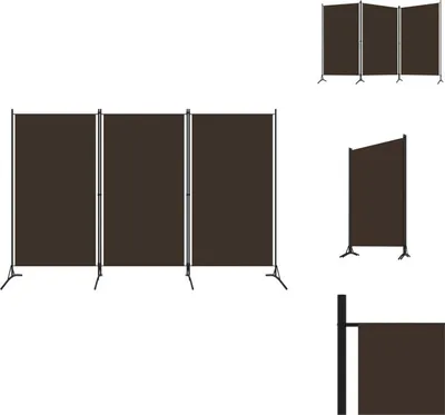 Obrázok produktu pre vidaXL 3-dielny rozdeľovač izieb hnedý 260x180 cm - Rozdeľovač izieb