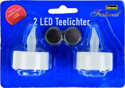 Produktbild von Idena LED-Teelichter weiss 2 St.