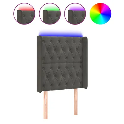 Produktbild von vidaXL LED Kopfteil Dunkelgrau 83x16x118/128 cm Samt