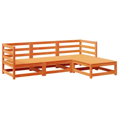Produktbild von vidaXL 4-tlg. Garten-Sofagarnitur Wachsbraun Massivholz Kiefer