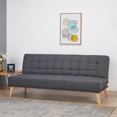 Immagine prodotto di divano letto a 3 posti 'Pukkila' pieghevole 180 x 86 x 81 cm tessuto grigio scuro